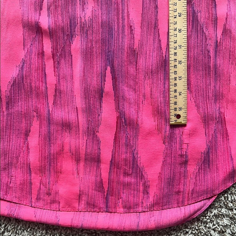 Like New! Rebecca Taylor 100% Silk Dress Ombre Fuchsia Pink in Size 6 - Picture 10 of 12